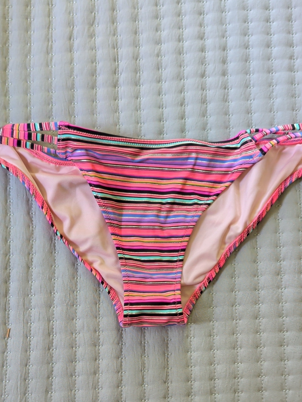 Victoria's Secret Pink Multi-Striped Bikini Bottom